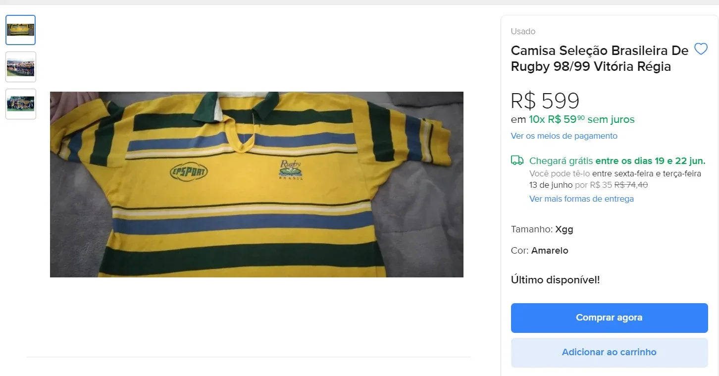 Brazil Rugby Shirts Collection - 6 Items (DDP)