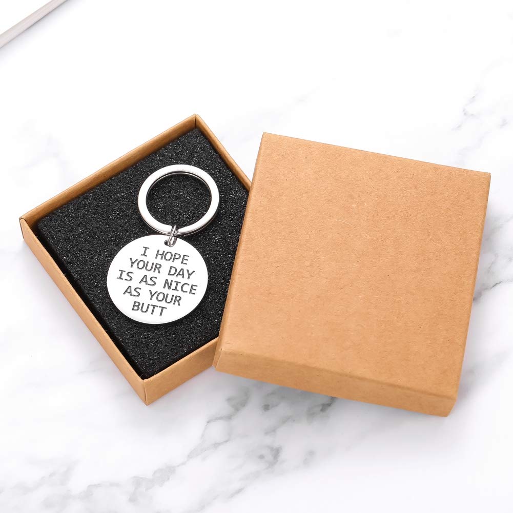 Funny Anniversary Christmas Keychain Gift for Boyfriend Girlfriend Husband Wife