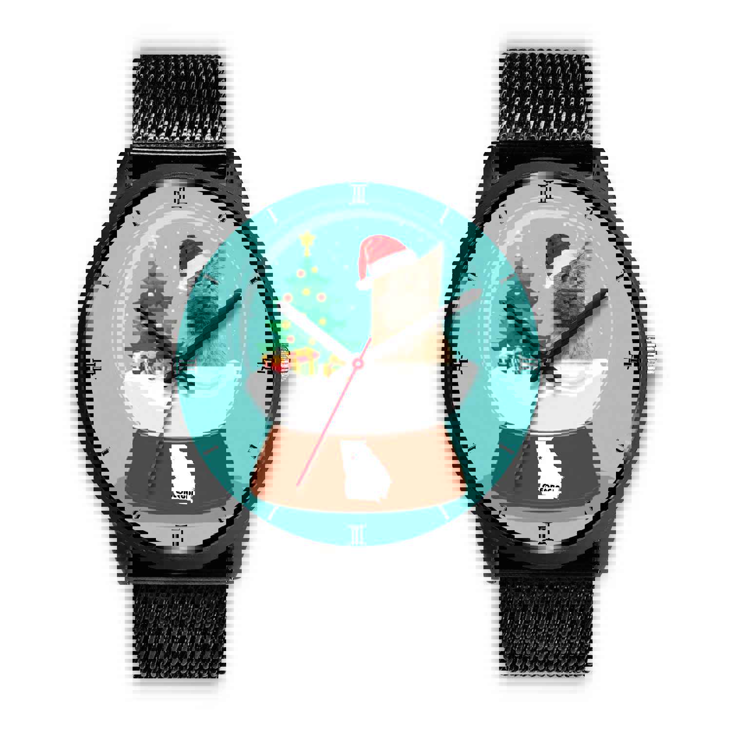 Cairn Terrier Georgia Christmas Special Wrist Watch