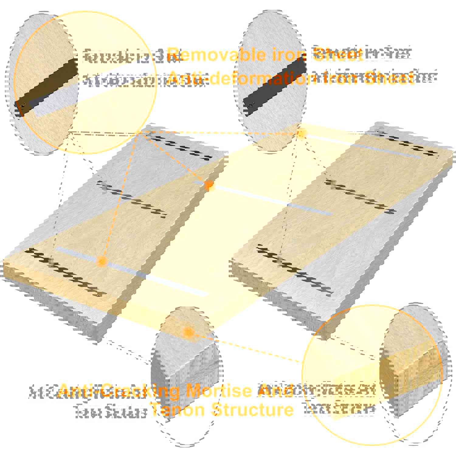 Solid Wood Rectangular Table Top for Kitchen Upgrade