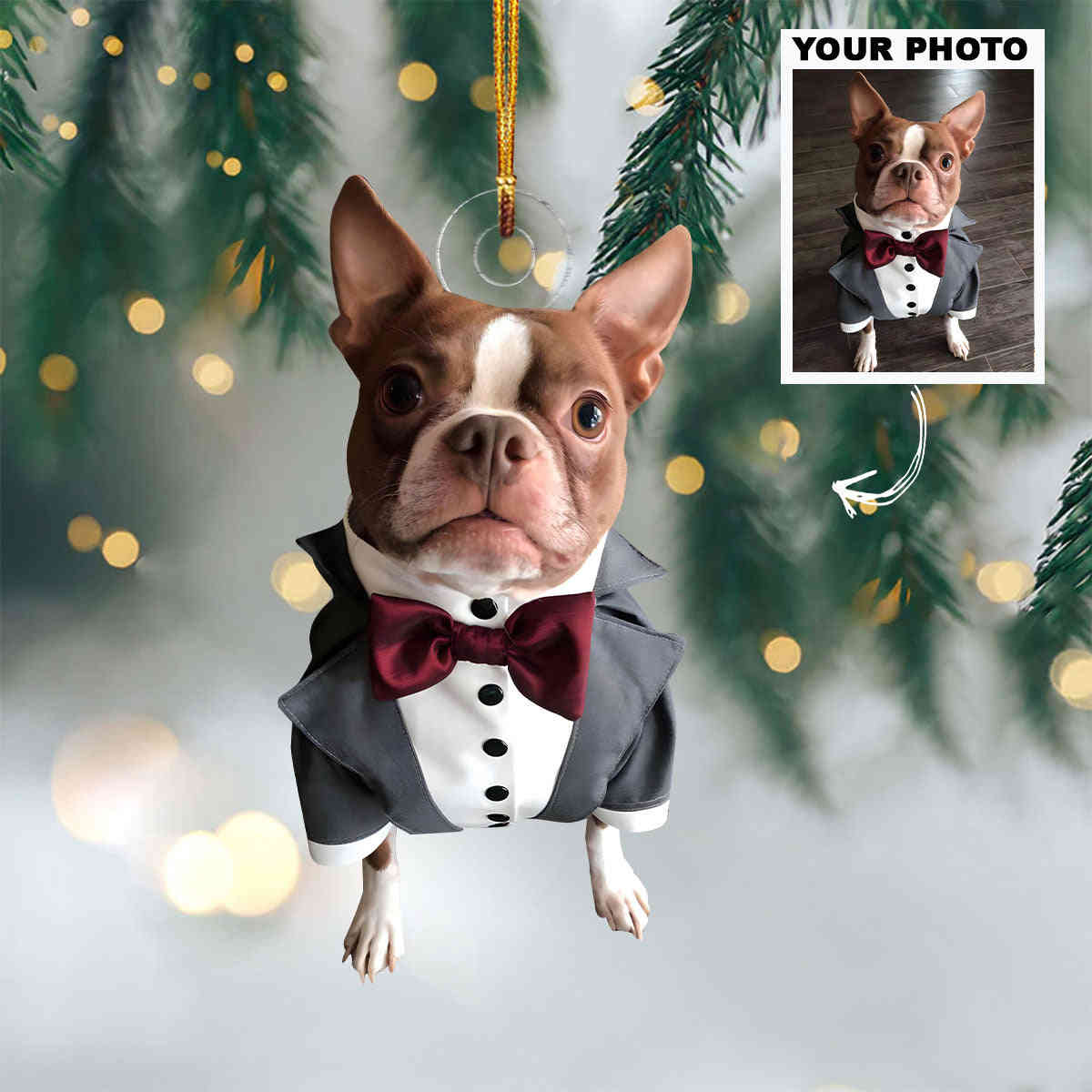 Personalized Photo Mica Ornament for Dog Lovers - Christmas & Wedding Gift