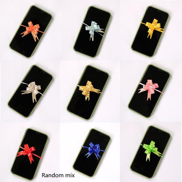 100pcs Gift Packing Pull Bow Ribbons for Wedding Birthday Party DIY Decoration