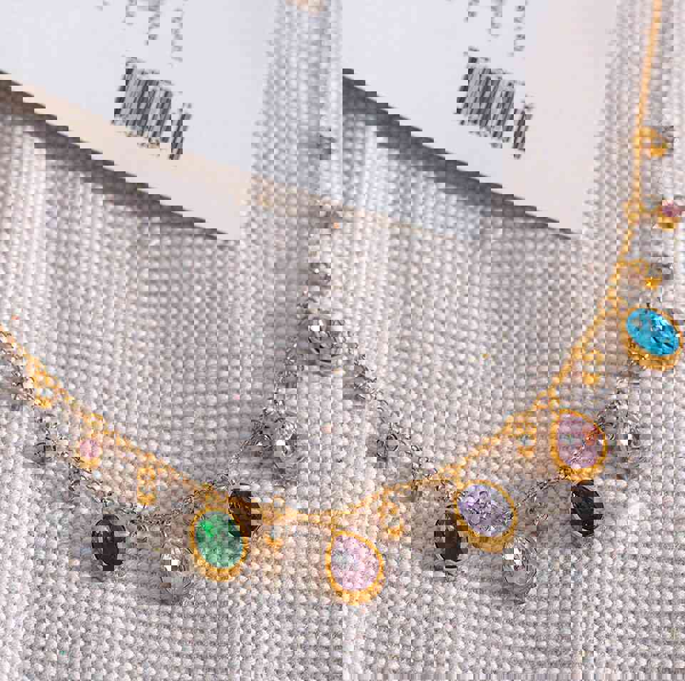 Haley Colorful Teardrop Necklace