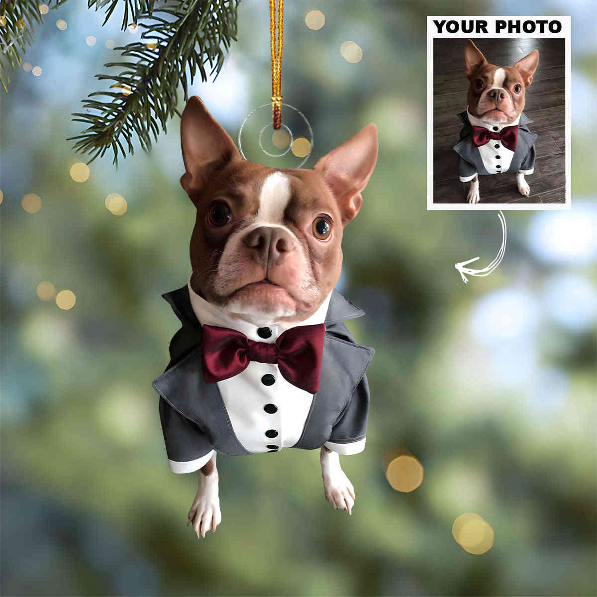 Personalized Photo Mica Ornament for Dog Lovers - Christmas & Wedding Gift