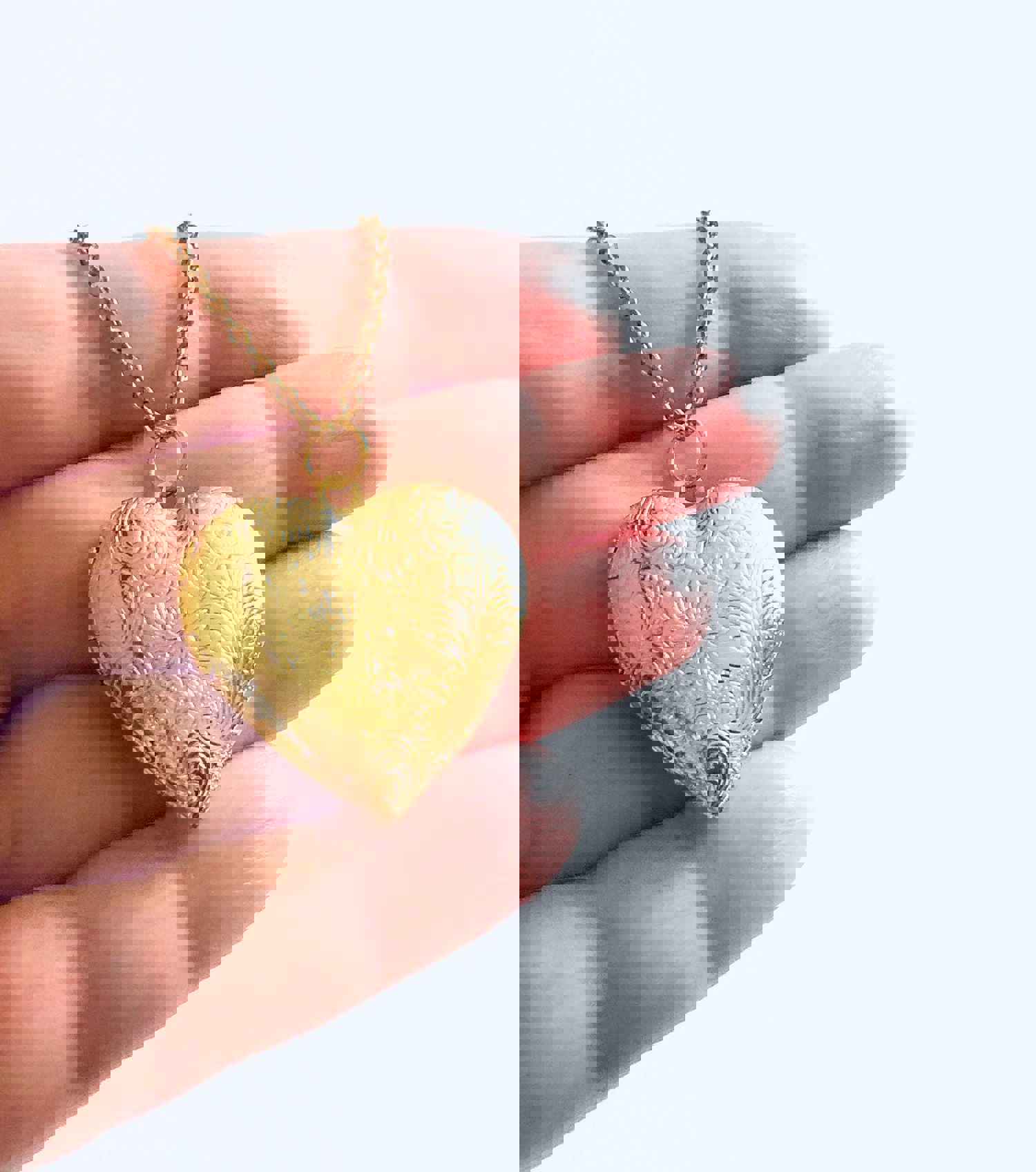 Gold Heart Locket Necklace - Real Working Locket with Gold Plated Chain