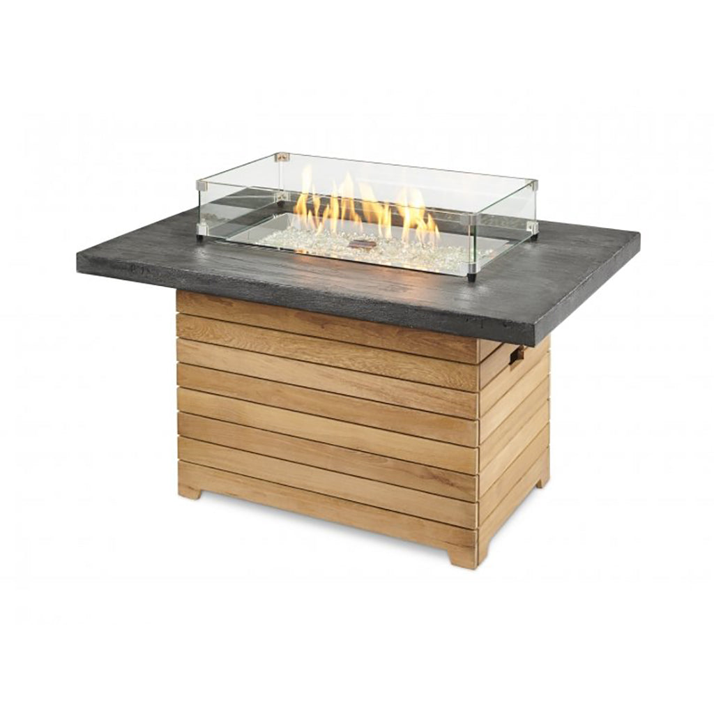 The Outdoor GreatRoom Company Darien Rectangular Gas Fire Pit Table with Everblend Top | DAR-1224-EBG-K