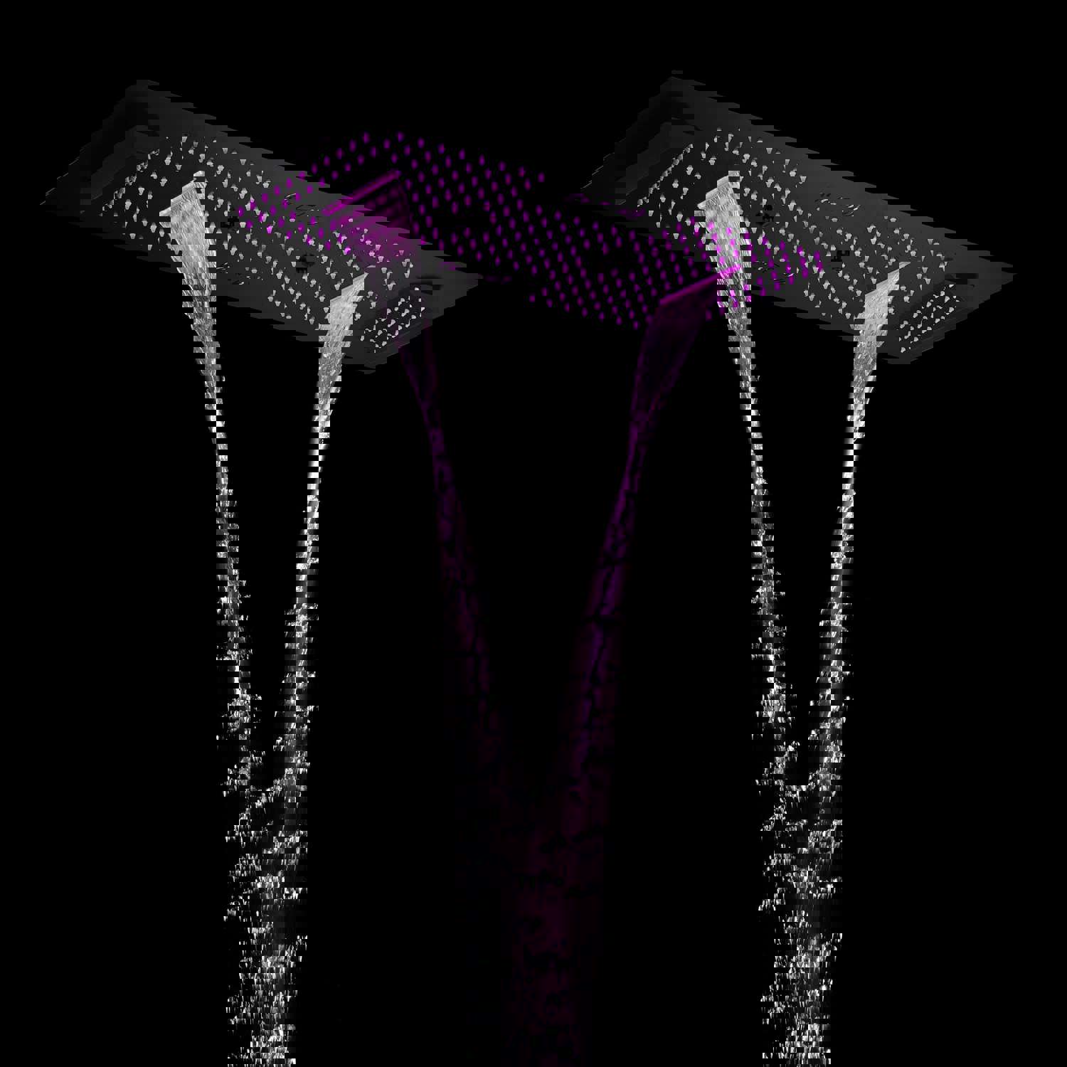 COLORADO 36X16 IN DUAL SHOWERHEAD 7 FUNCTIONS LED MUSIC SHOWER SYSTEM WITH 6 BODY JETS
