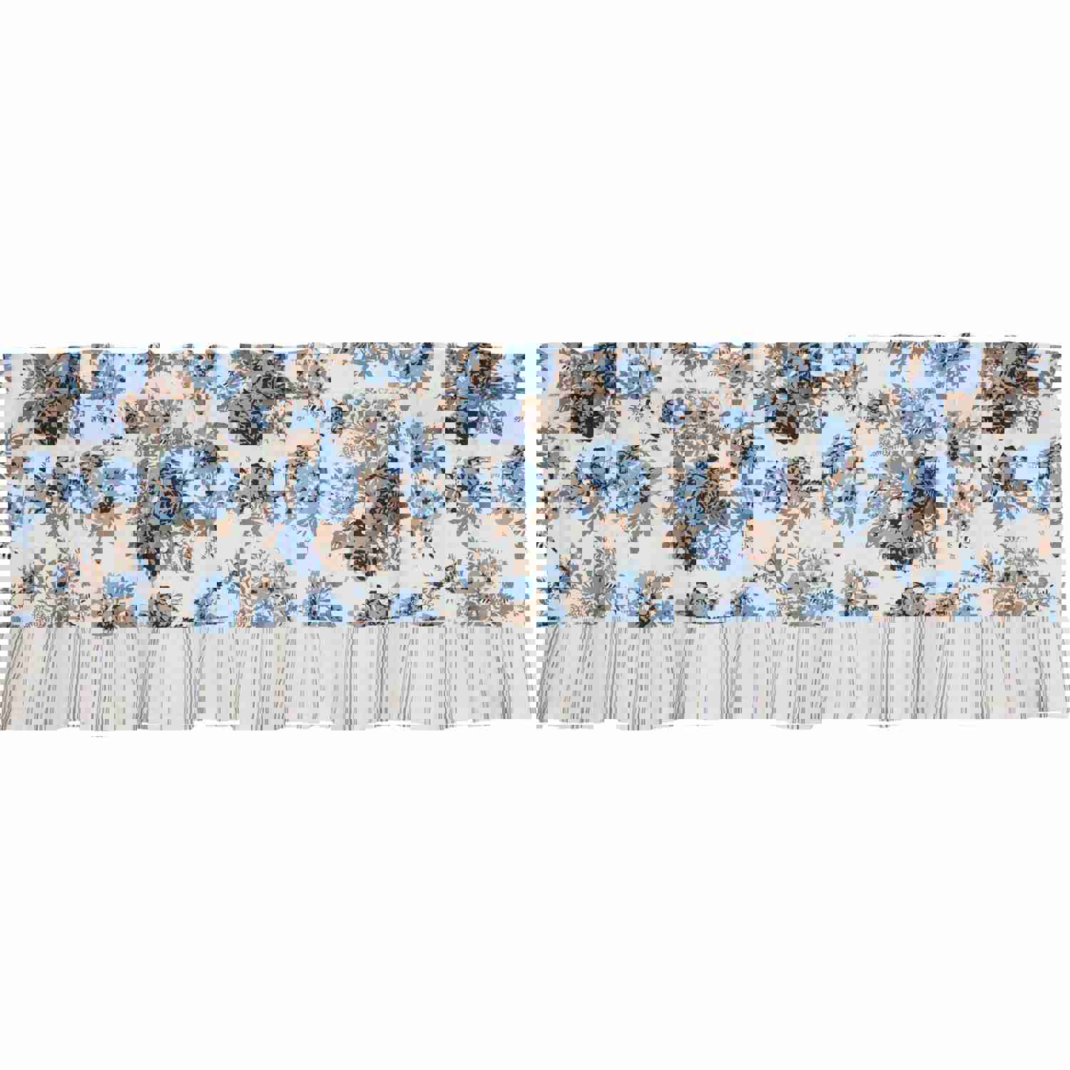 Farmhouse Valance Annie Floral Ruffled Kitchen Window Curtains