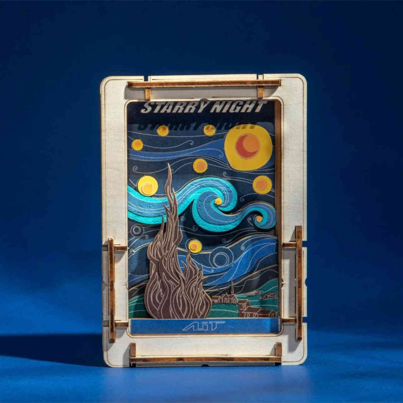 DIY Wooden Jigsaw Puzzle - Starry Night Art Frame for Home Decoration