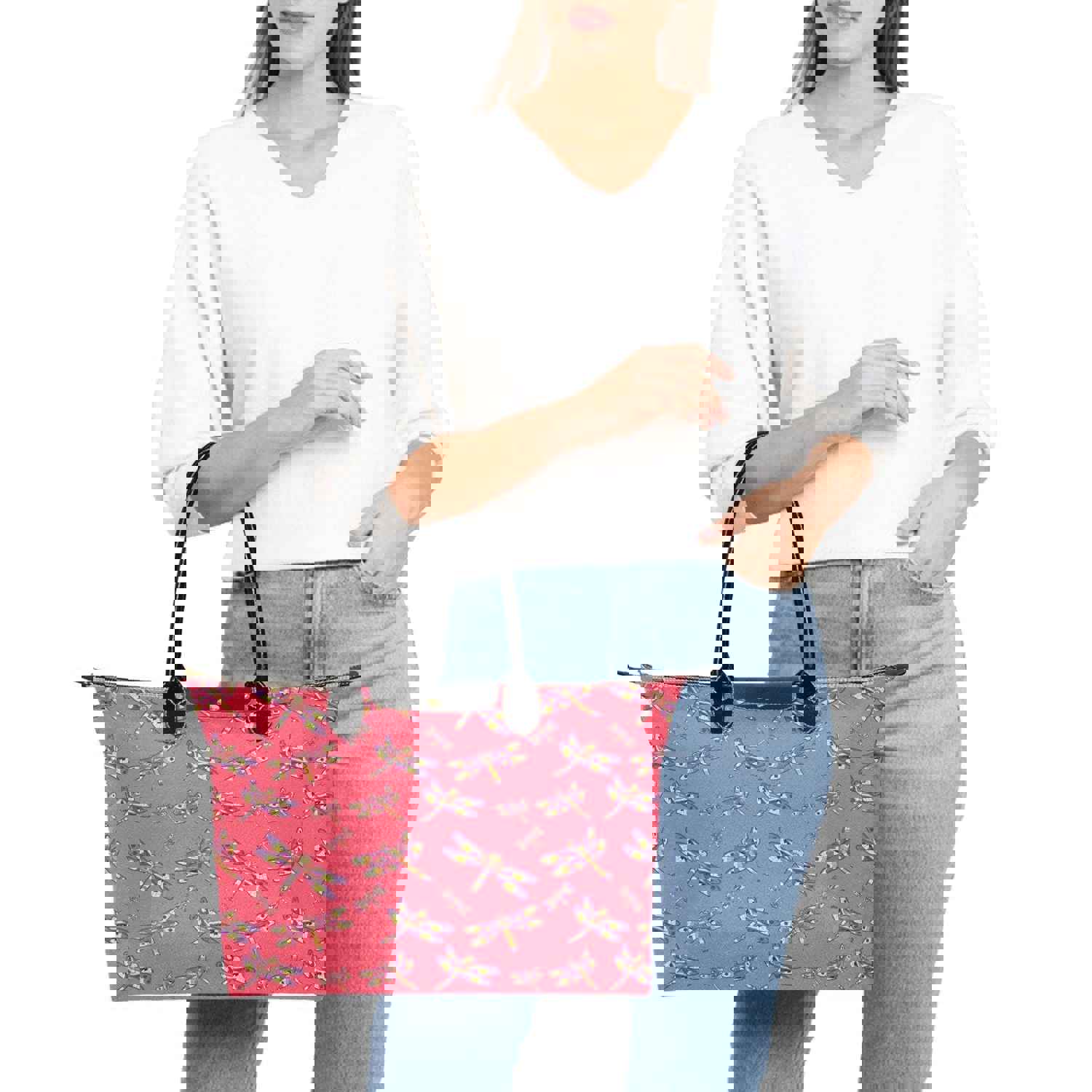 The Gathering Single-Shoulder Lady Handbag with Dragonfly Design