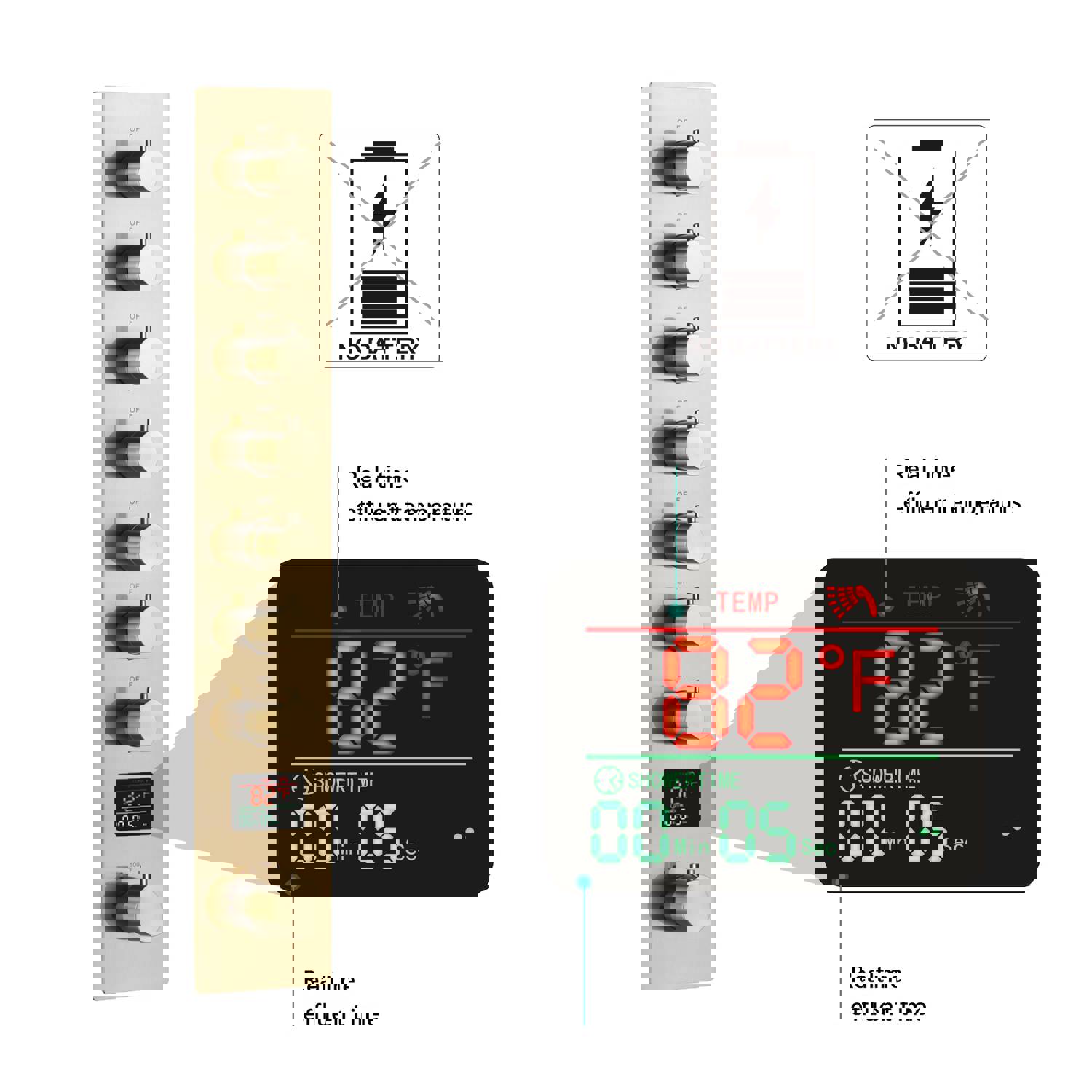 COLORADO 36X16 IN DUAL SHOWERHEAD 7 FUNCTIONS LED MUSIC SHOWER SYSTEM WITH 6 BODY JETS