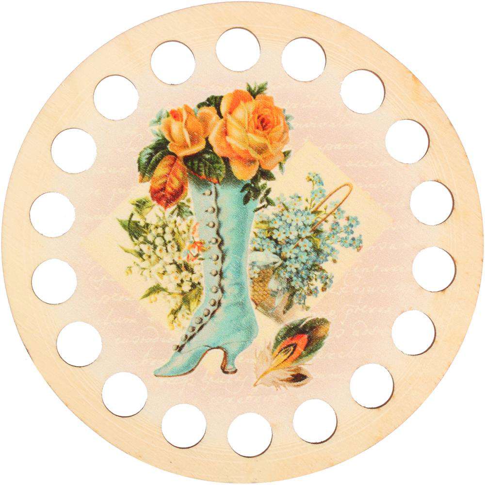 Wood Thread Organizers with Boot & Flowers by RTO Buratini