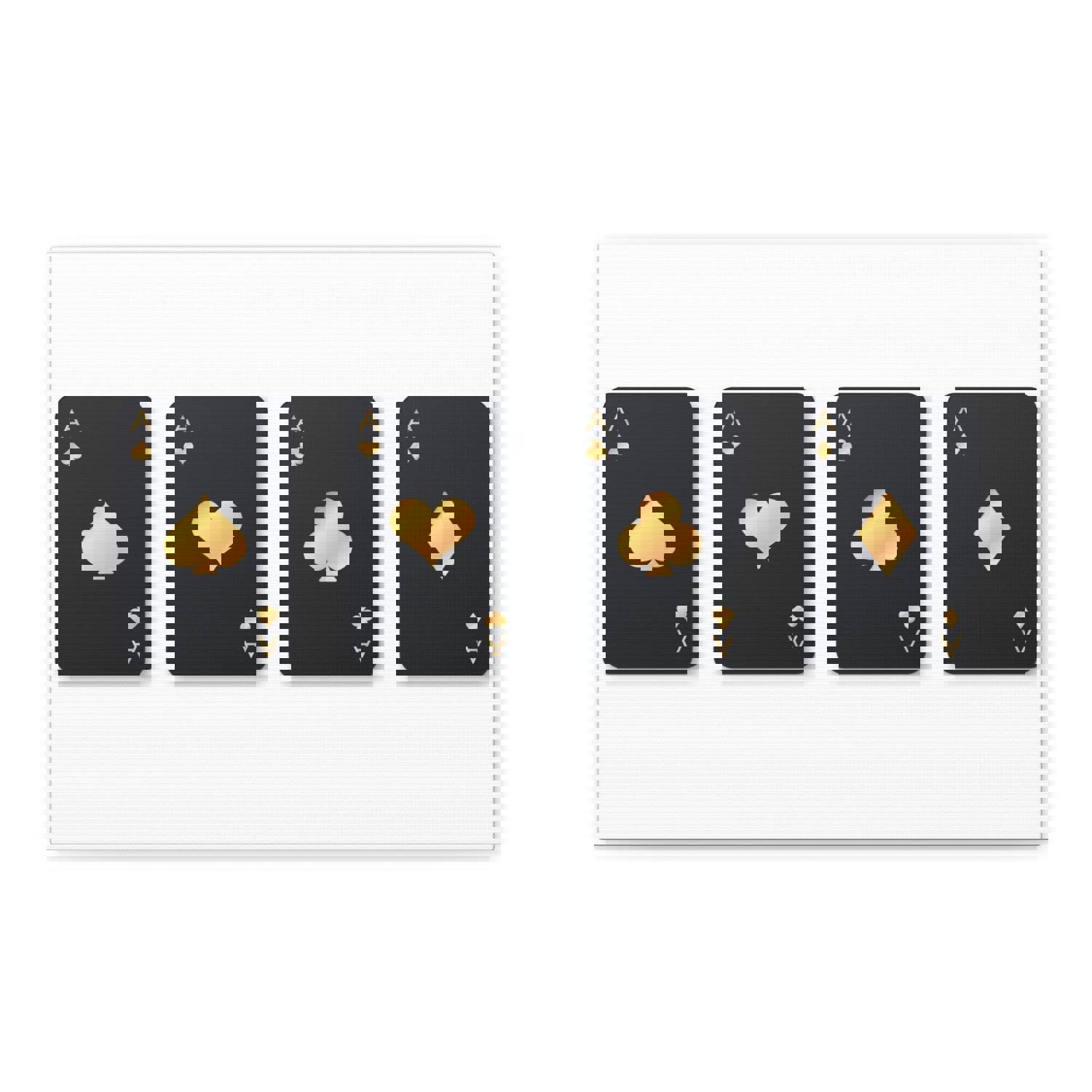 Four Black Aces Card Suits Playing Card Canvas Wall Art - Ready-to-Hang Home Decor