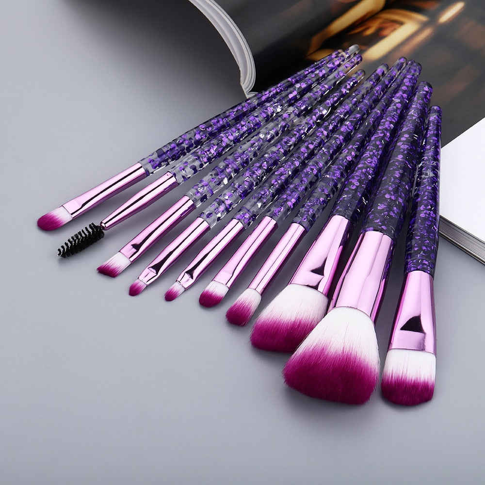Transparent Makeup Brushes Set - 5/6/10pcs Synthetic Hair Cosmetic Brushes for Foundation, Blush, Eyeshadow & More