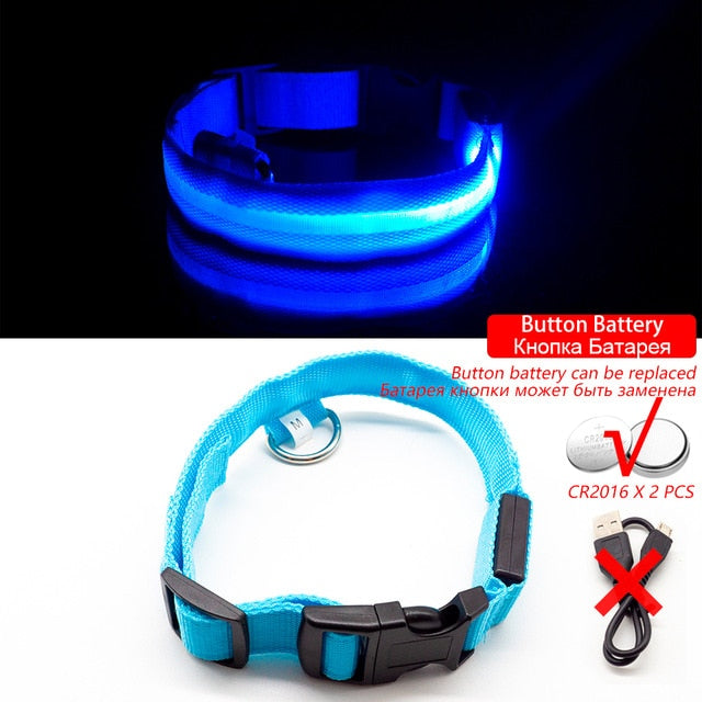 USB Charging LED Dog Collar - Anti-Lost & Safety Collar for Small/Medium/Large Dogs