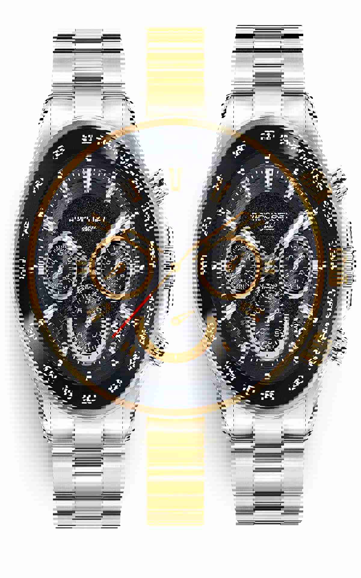 Ascari Monza Two Tone Black Gold Steel Chronograph Watch