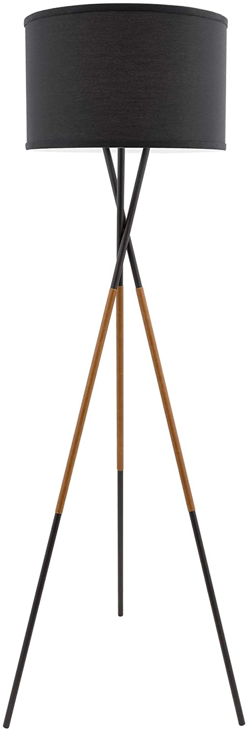 Modern Home Tripod LED Floor Lamp with Honey Beige Drum Shade