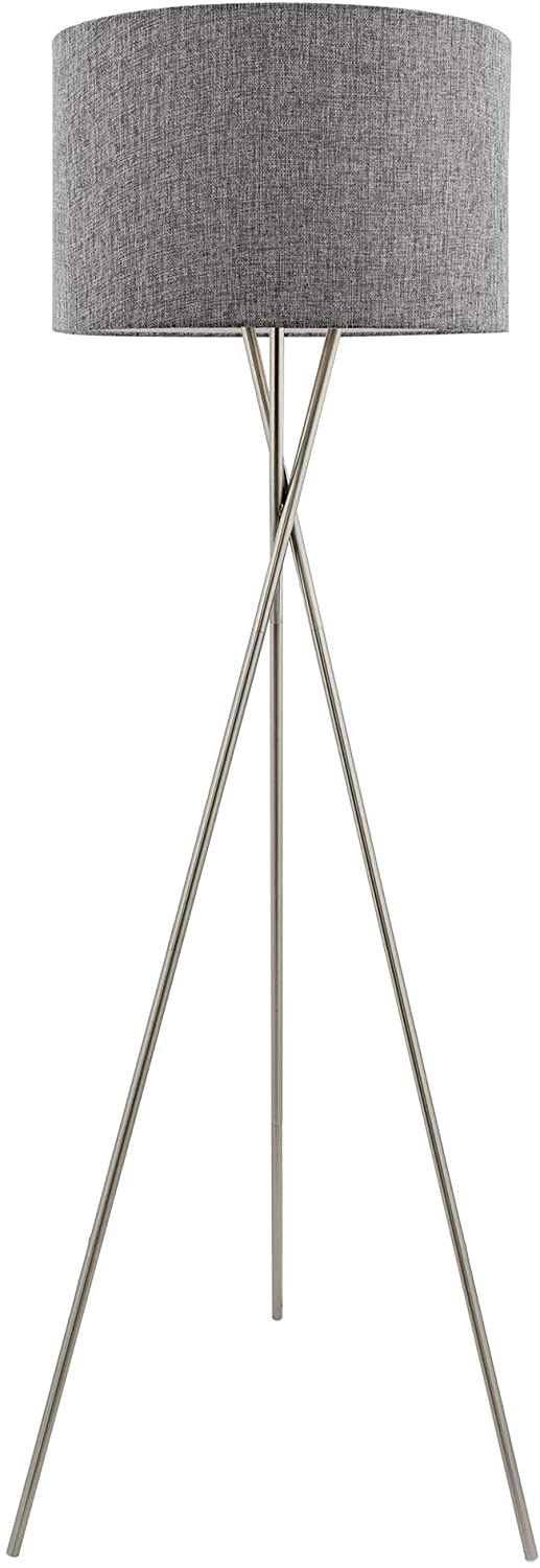 Modern Home Tripod LED Floor Lamp with Honey Beige Drum Shade