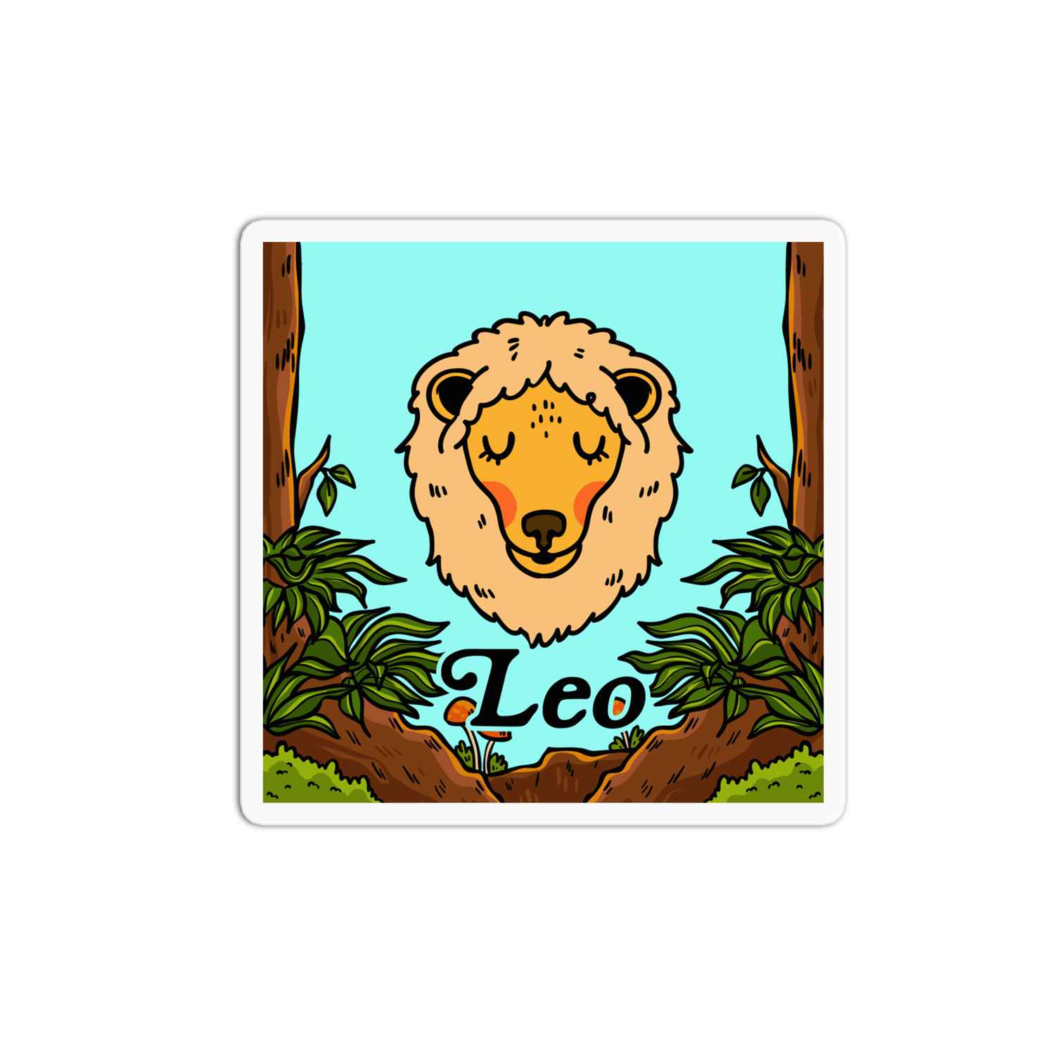 Leo Zodiac Sign Sticker - Waterproof and Dishwasher Safe