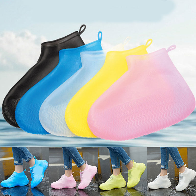 Silicone Waterproof Shoe Covers - Reusable Non-Slip Rain Boots for Outdoor Use
