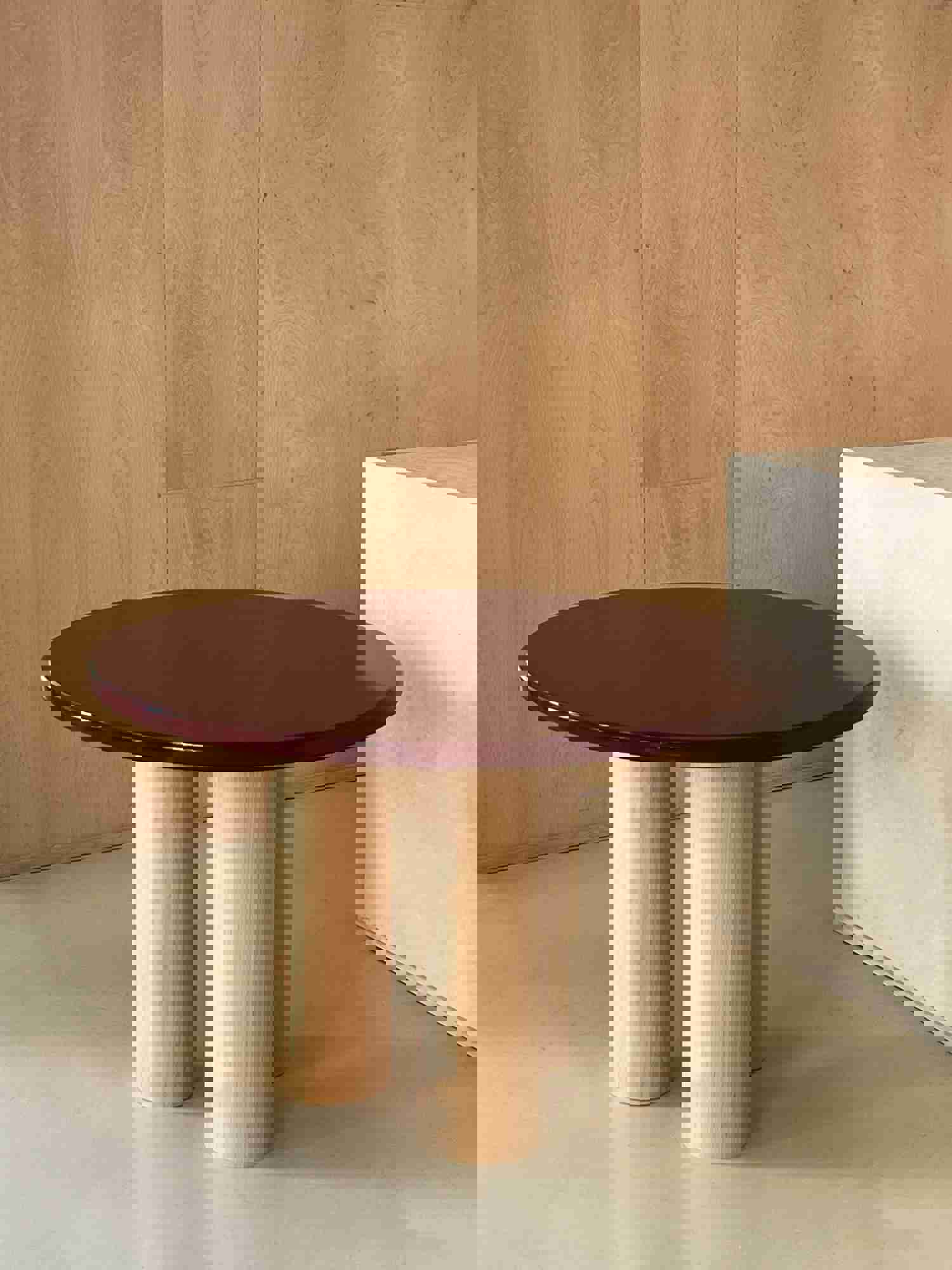 The Pier Dining Table in Wine Red and Maple - Limited Edition