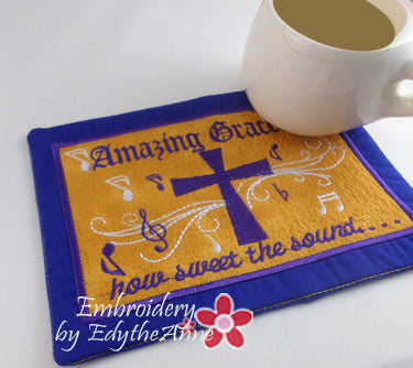 AMAZING GRACE Faith Based Mug Mat/Mug Rug - 2 Sizes Included - DIGITAL DOWNLOAD