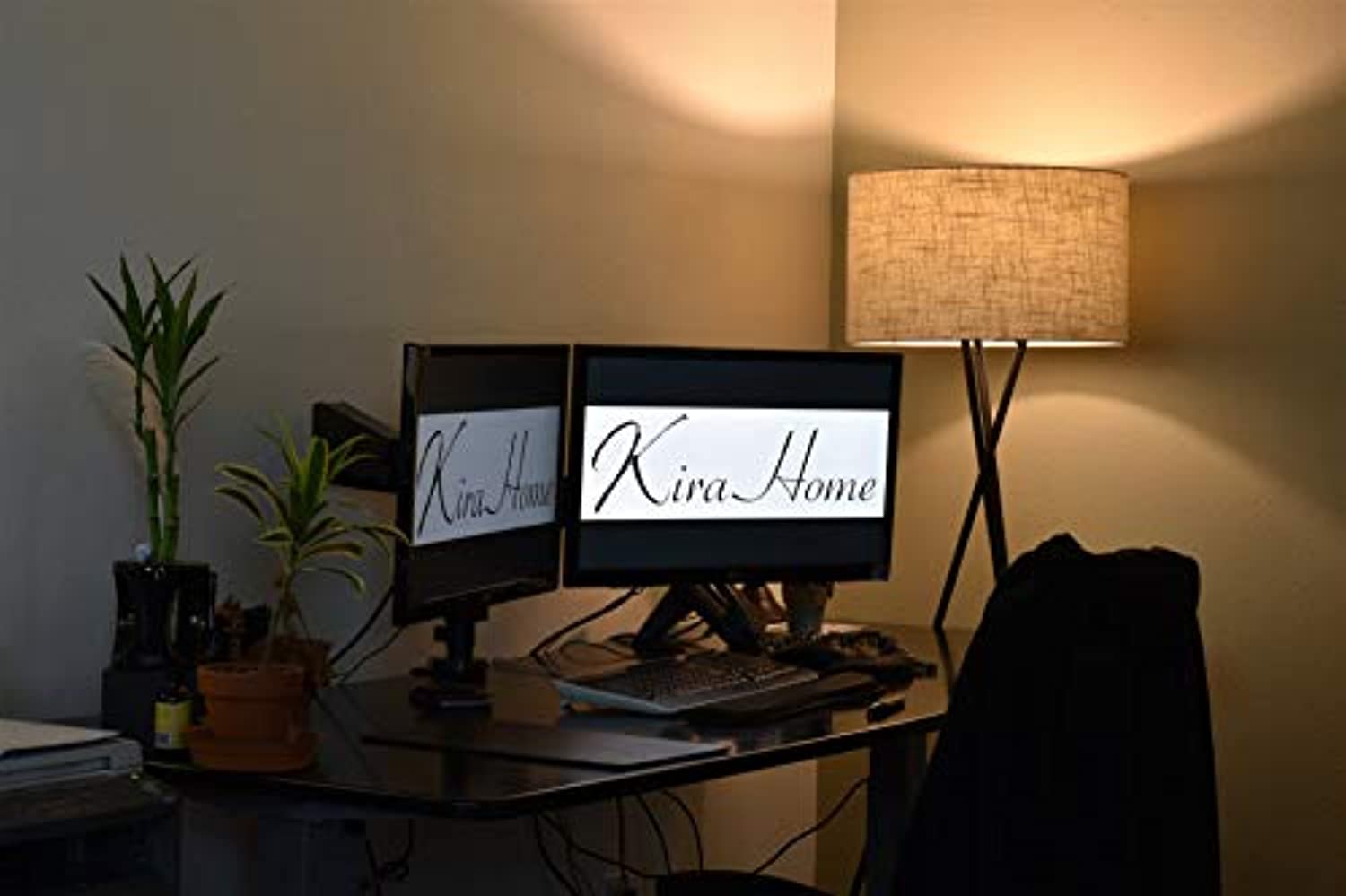 Modern Home Tripod LED Floor Lamp with Honey Beige Drum Shade