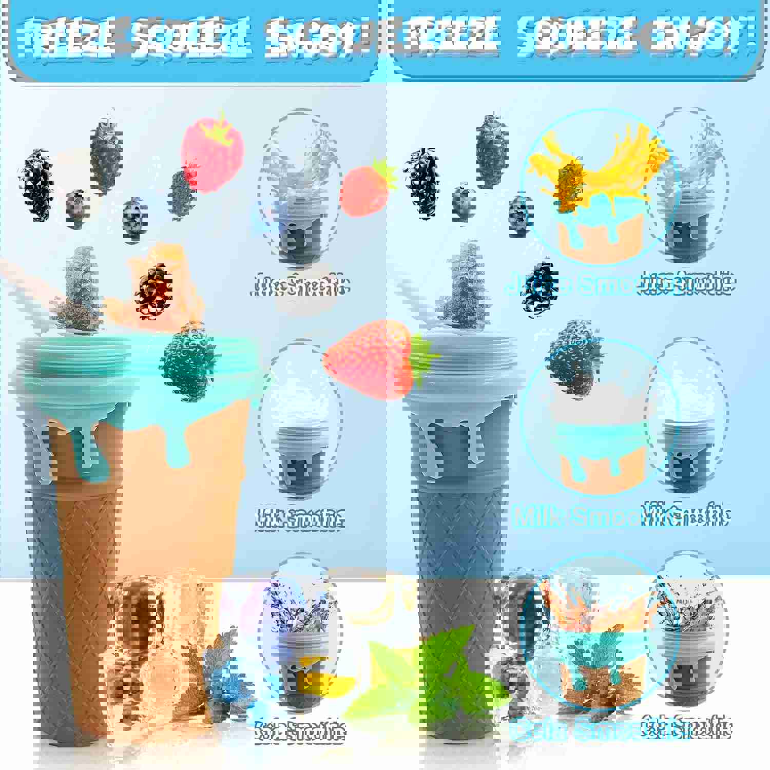 500ml Large Capacity Slushy Cup - Quick-Frozen Smoothie Maker for Summer Drinks