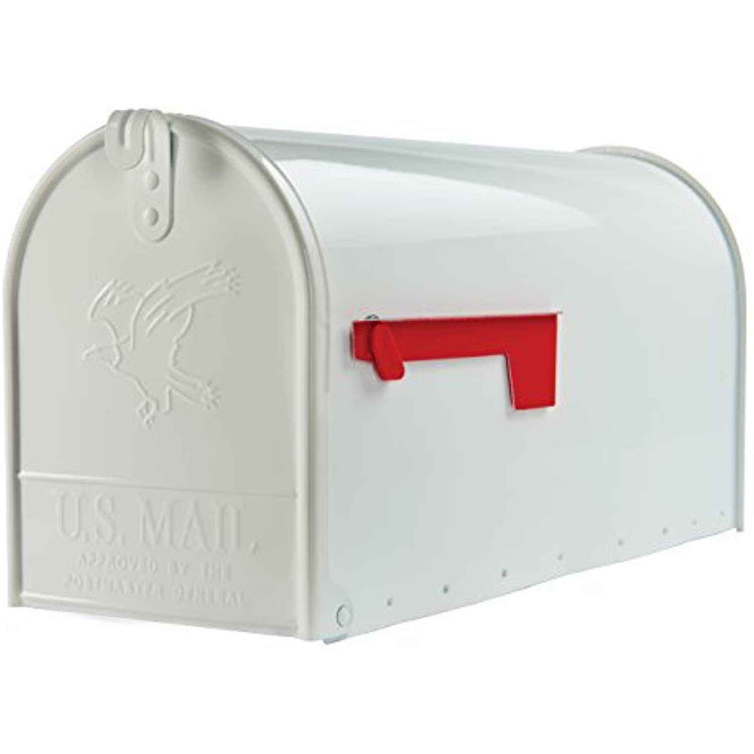 Gibraltar Mailboxes Elite Large Capacity Galvanized Steel White Post-Mount Mailbox