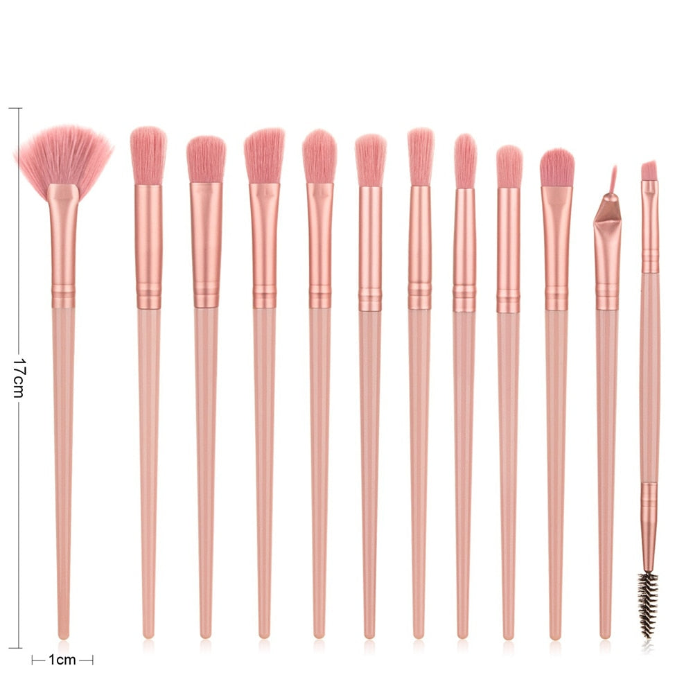 12pcs Professional Eye Makeup Brush Set - High Quality Beauty Tool Kit