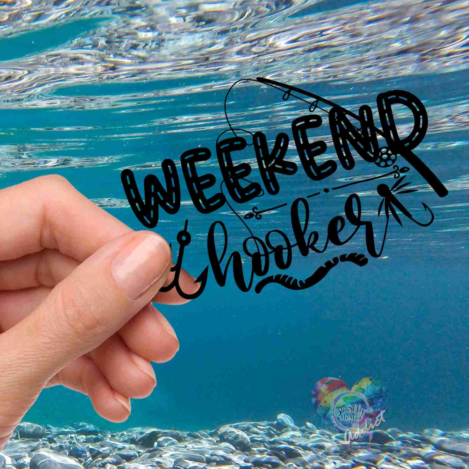 Weekend Hooker UV DTF Decal 3x4 inches - Vibrant and Durable