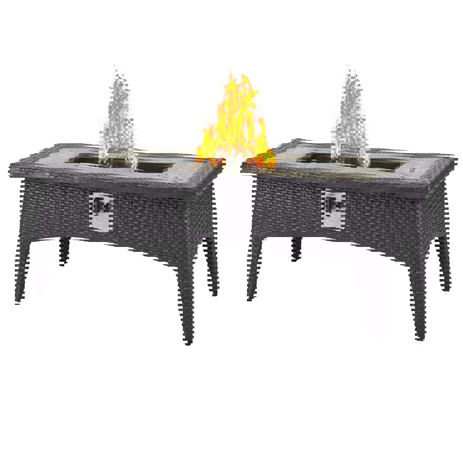 Splendor 43.5 Rectangle Outdoor Patio Fire Pit Table Espresso