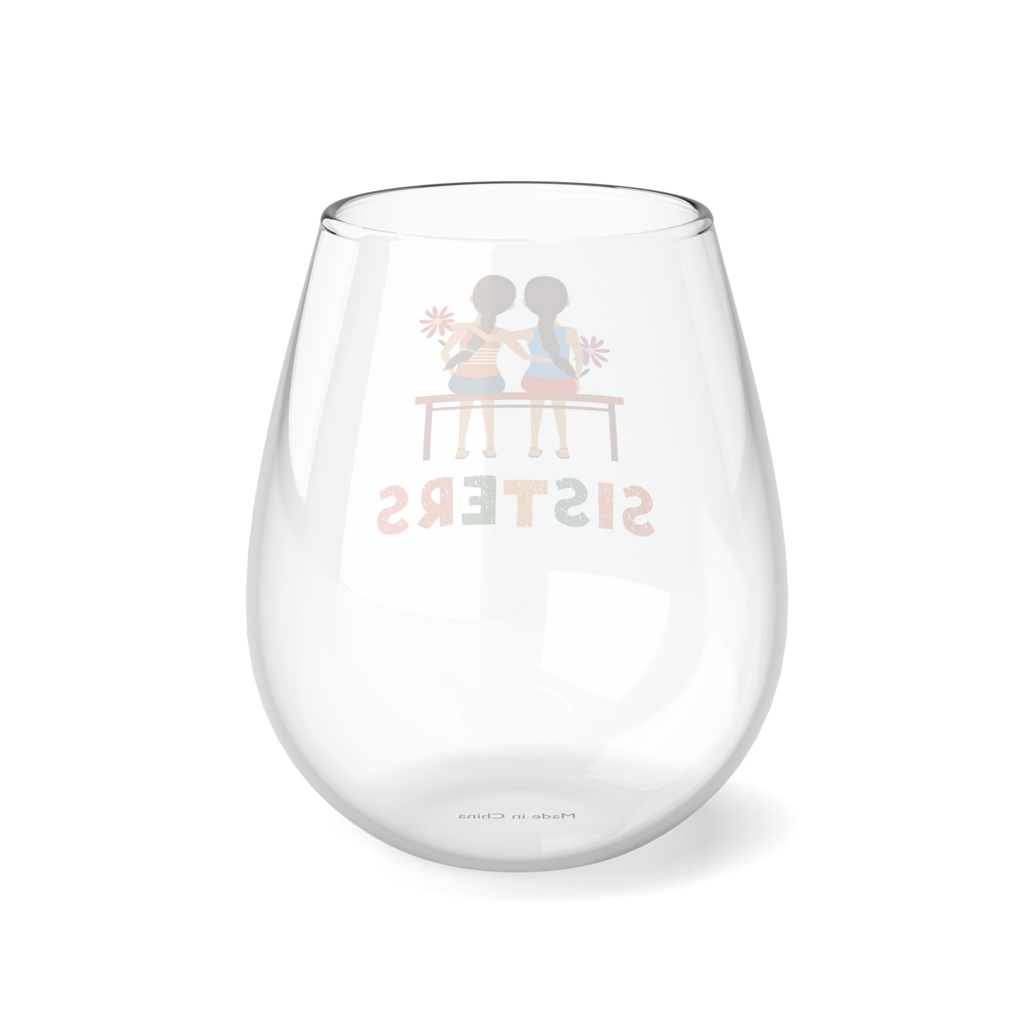 Sisters Stemless Wine Glass - Perfect Gift for Sister's Birthday or Christmas