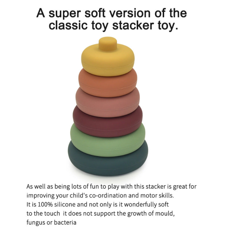 Soft Silicone Stacking Blocks Rings - Baby Sensory and Educational Toy