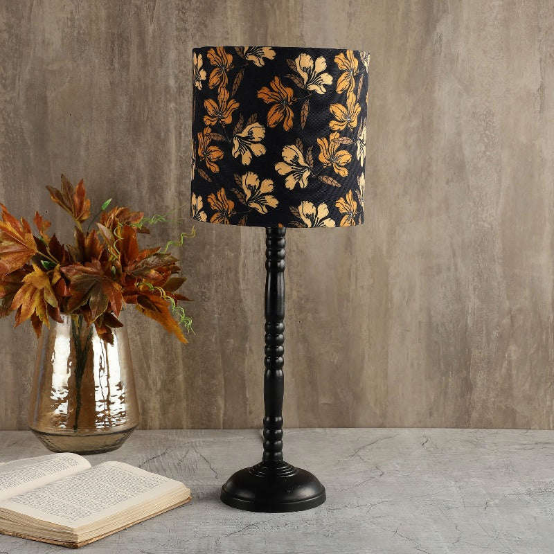 BTR CRAFTS Golden Flower Metal Table Lamp (Bulb not Included)
