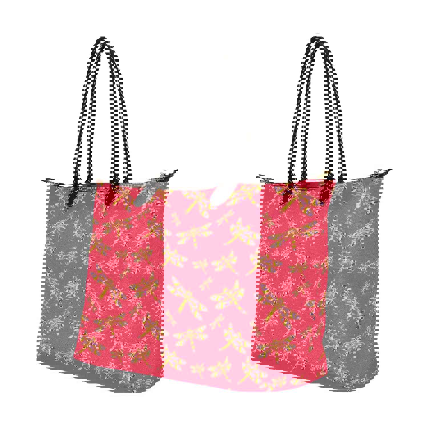 Gathering Rouge Single-Shoulder Lady Handbag with Dragonfly Design