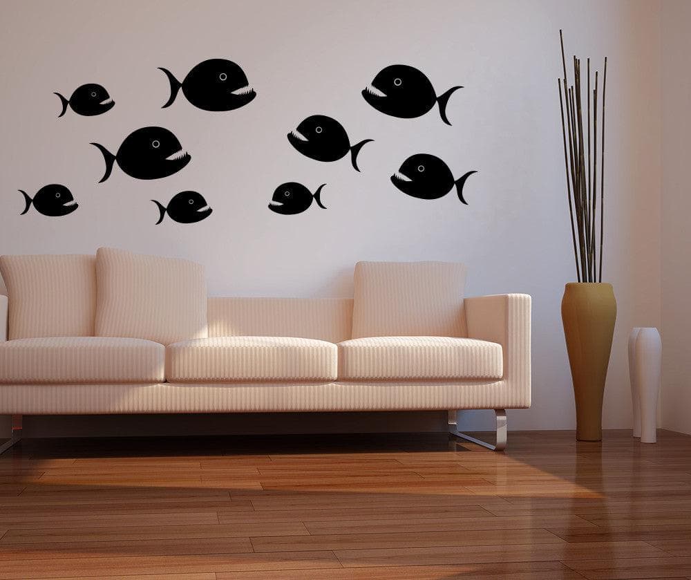 Vinyl Wall Decal Sticker Piranhas #OS_MB1135 - Removable & Easy to Apply