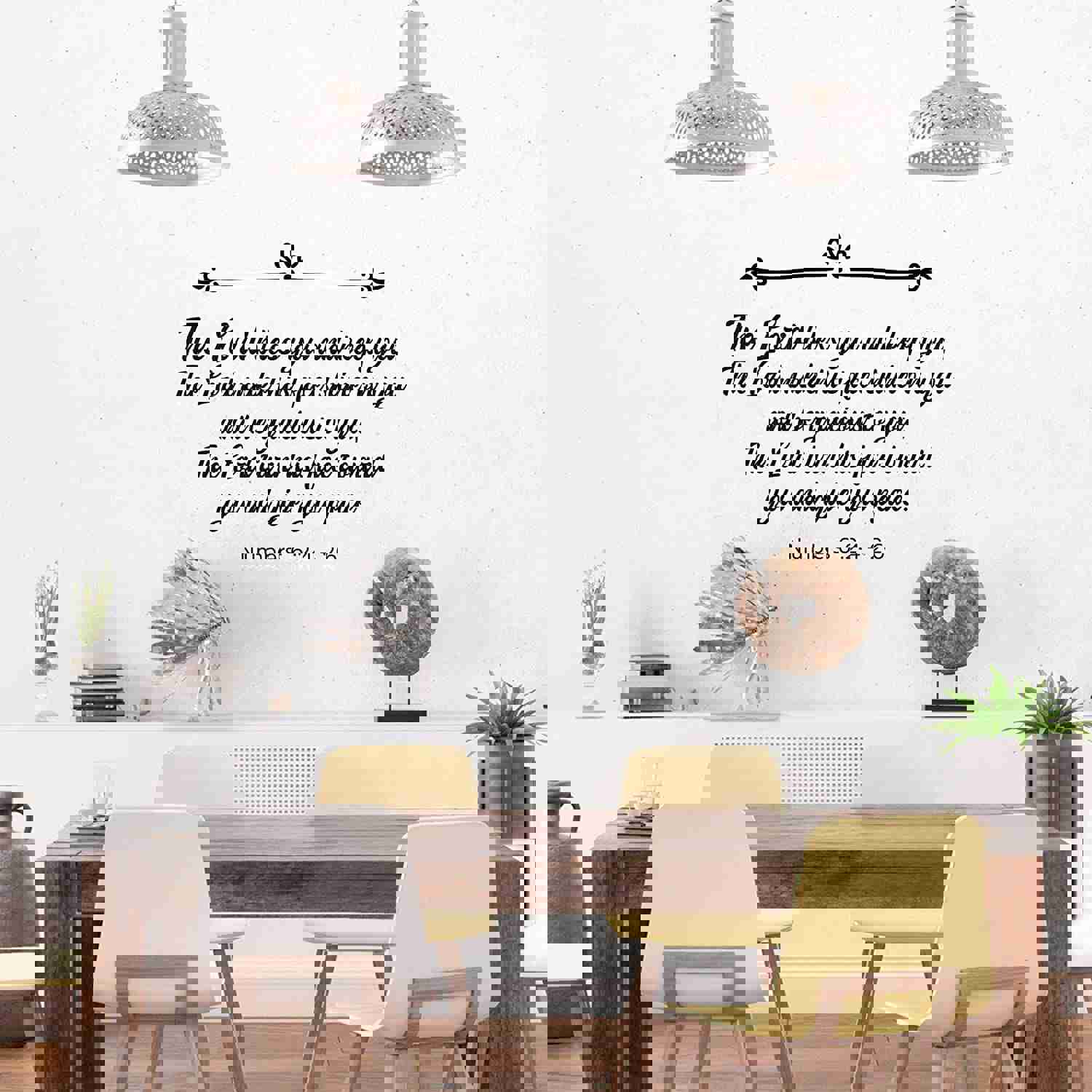 Religious Quotes Vinyl Wall Sticker - Bless You Numbers 6:24 Bible Verse Decal