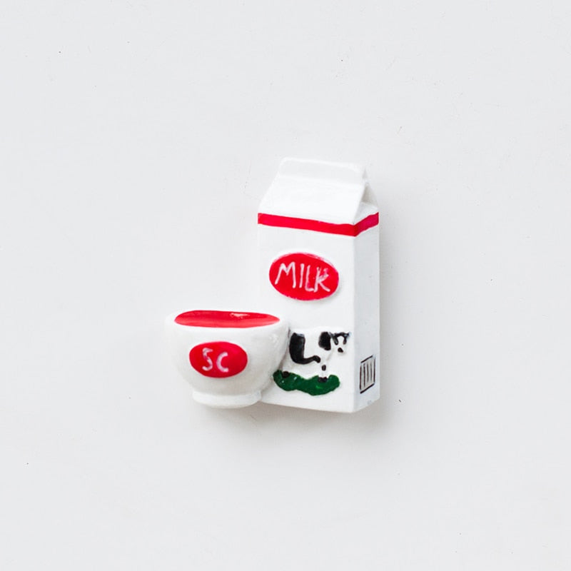 Qfdian 3D Creative Simulation Food Mini Fridge Magnets - Cute Home Decor