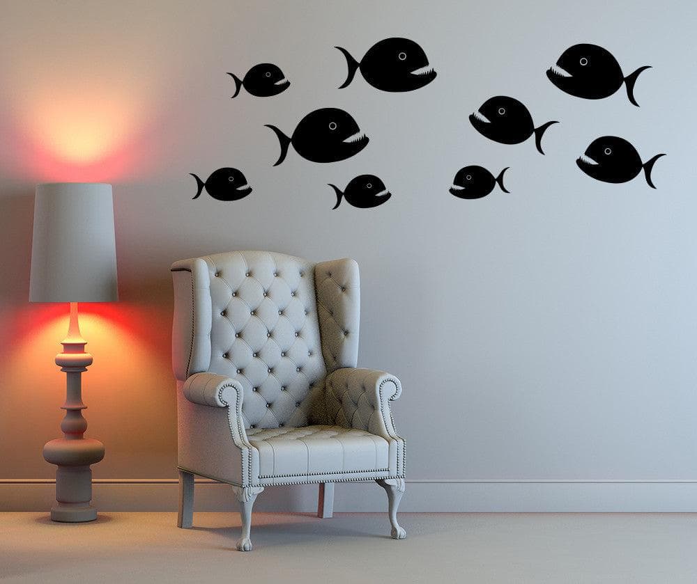 Vinyl Wall Decal Sticker Piranhas #OS_MB1135 - Removable & Easy to Apply