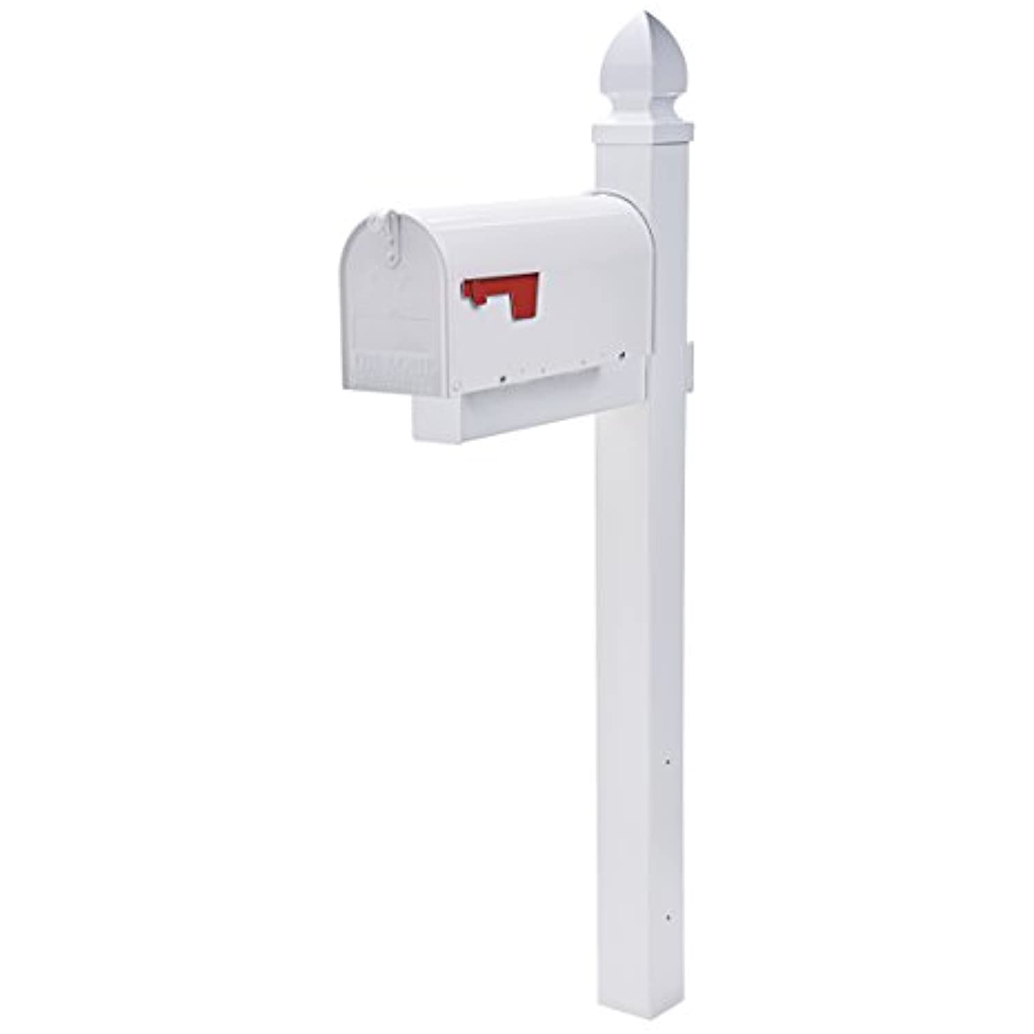 Gibraltar Mailboxes Elite Large Capacity Galvanized Steel White Post-Mount Mailbox