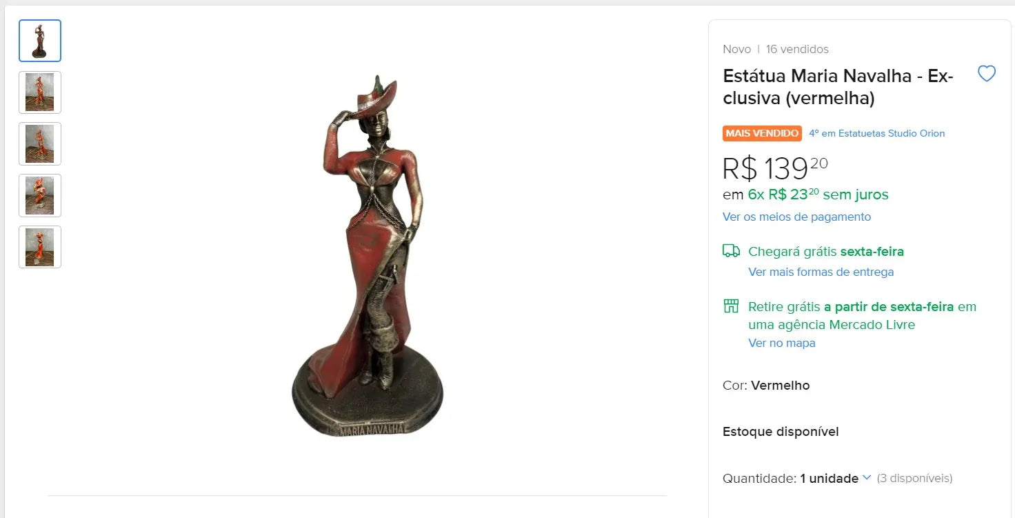 Exclusive Brazilian Statue Kit - Maria Navalha, Ze Pelintra, Maria Padilha (5 Items)