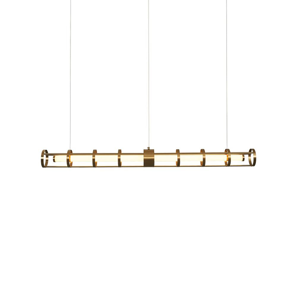Modern Gold Cylinder Kitchen Island Light Linear Pendant Light for Dining Room