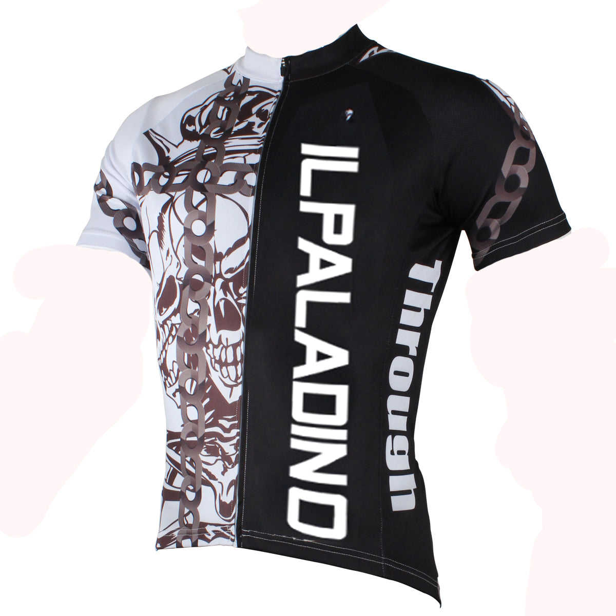 ILPALADINO Chain Skull Mens Summer Cycling Short-sleeve Suit Bike Shirt Sportswear Quick-dry Shirt