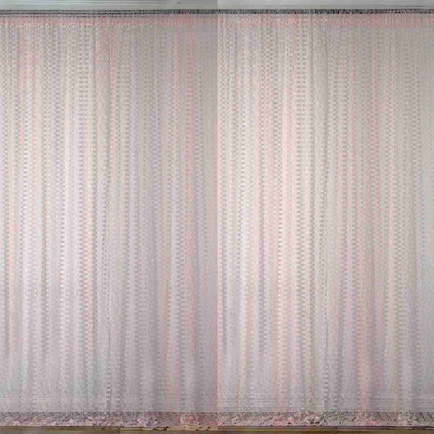 2 Pack Fire Retardant Floral Lace Sheer Curtains With Rod Pockets 5ftx10ft