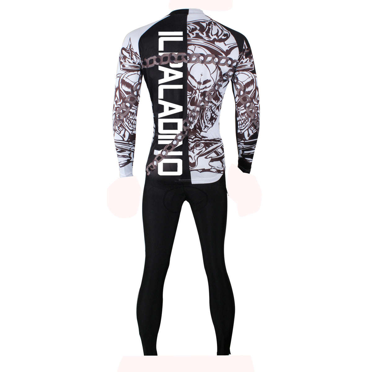 ILPALADINO Chain Skull Mens Summer Cycling Short-sleeve Suit Bike Shirt Sportswear Quick-dry Shirt