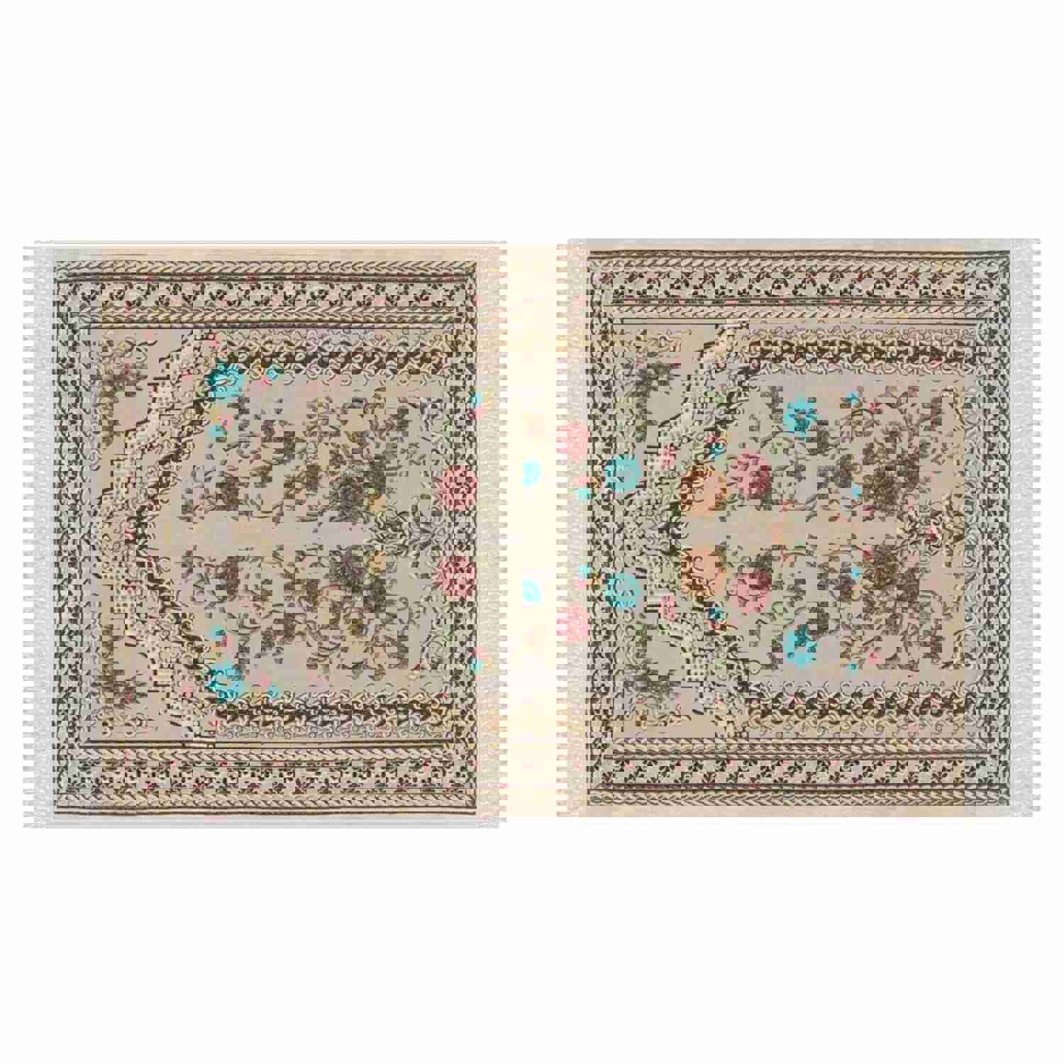 Wedding Bouquet Soft Padded Prayer Rug | Cotton Layer Janamaz | Anti Slip Backing Bamboo Cotton Prayer Mat