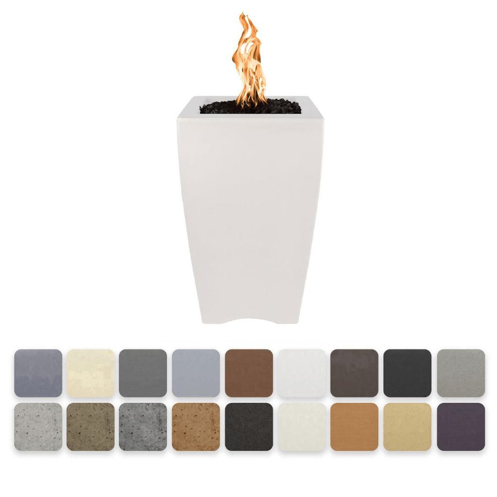 The Outdoor Plus - Baston Pillar GFRC Concrete Square Liquid Propane Fire Pit Without Access Door 20
