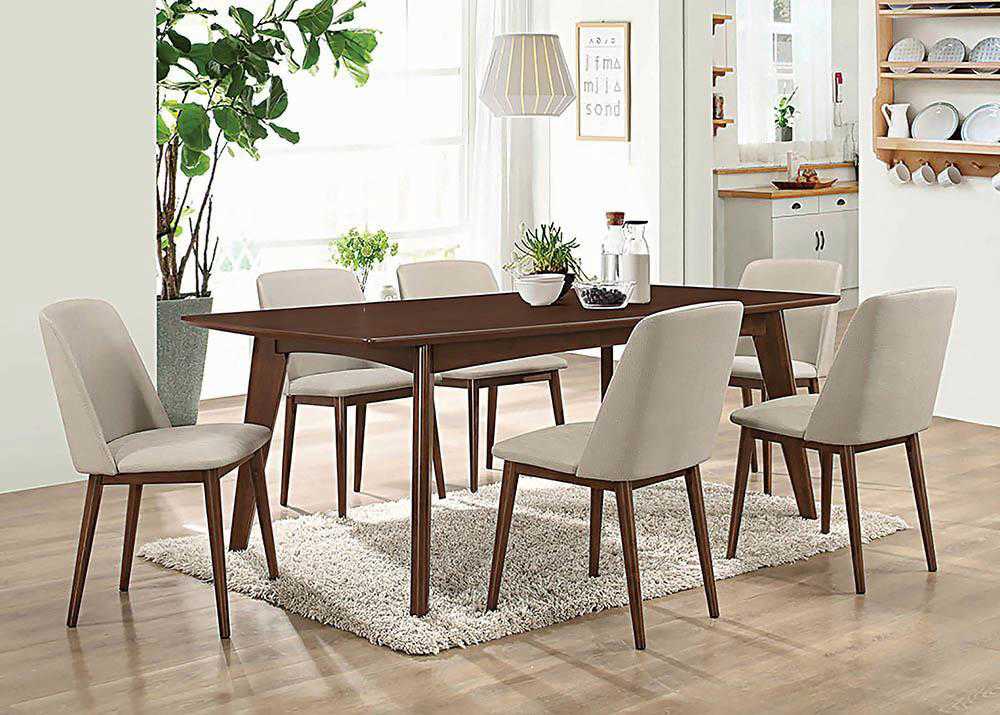Malone Rectangular Dining Table Dark Walnut - Mid-Century Modern Design