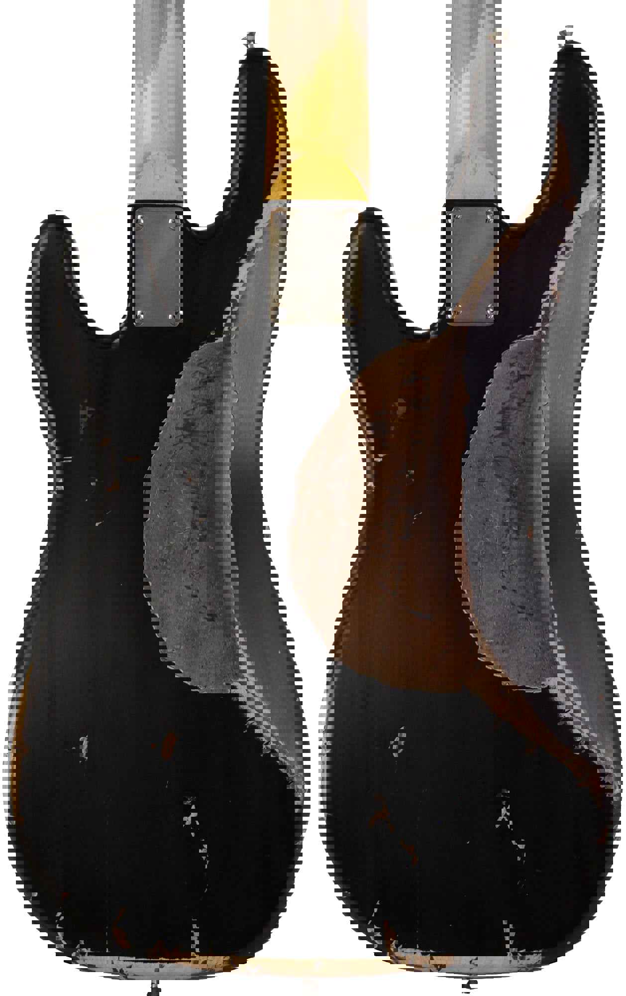 Nash PB/J-57 Bass Guitar - Black with Gold Anodized PG, Heavy Aging